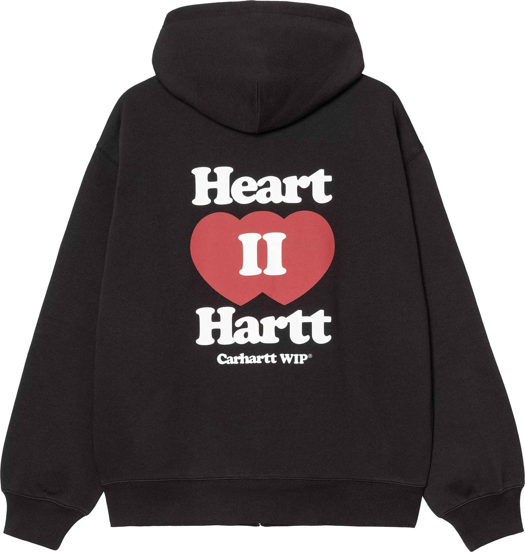 Carhartt Wip Felpa Hooded Heart Ii Hartt Sweat Jacket Black Uomo - 2