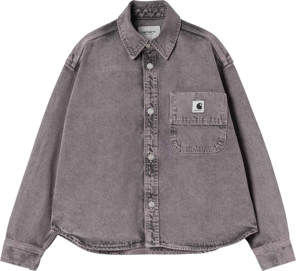 Carhartt Wip Camicia Women Georgia Shirt Jacket Black Hortensia Garment Dyed Blackhortensiagarmentdyed Donna - 1