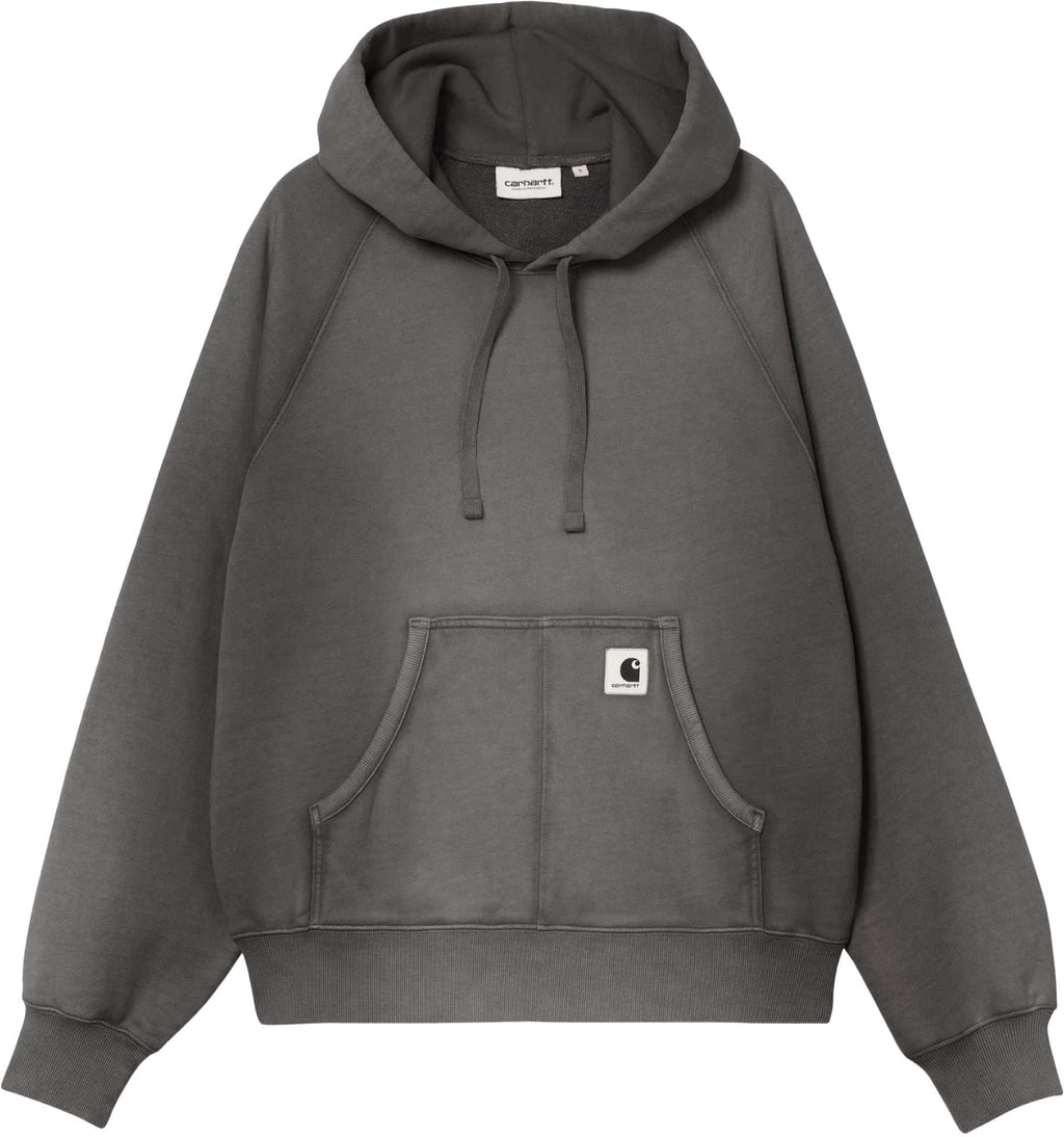 Carhartt Wip Felpa Women Hooded Hudson Sweat Black Chalk Wax Blackchalkwash Donna - 1