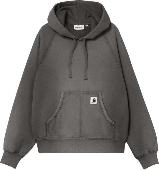 Carhartt Wip Felpa Women Hooded Hudson Sweat Black Chalk Wax Donna Blackchalkwash