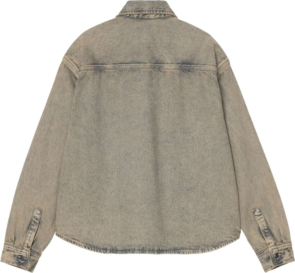 Carhartt Wip Camicia Women Georgia Shirt Jacket Blue Leather Garment Dyed Blueleathergarmentdyed Donna - 2