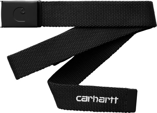 Carhartt Wip Cinta C-logo Belt Tonal Black White Uomo Blackwhite