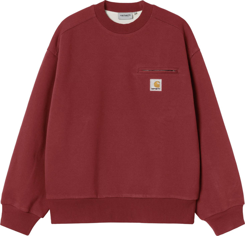 Carhartt Wip Felpa Detroit Sweat Scarlet Stone Washed Scarletstonewashed Uomo - 1