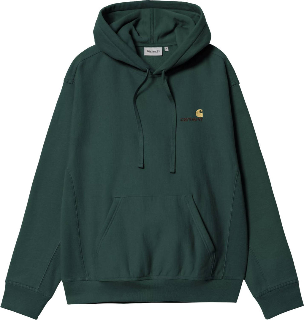 Carhartt Wip Felpa Hooded American Script Sweat Dark Fir Darkfir Uomo - 1