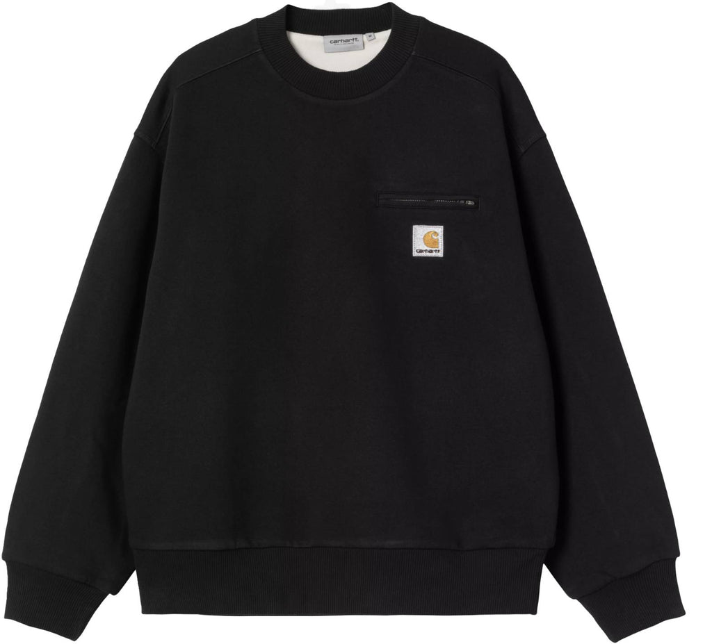 Carhartt Wip Felpa Detroit Sweat Black Stone Washed Blackstonewashed Uomo - 1