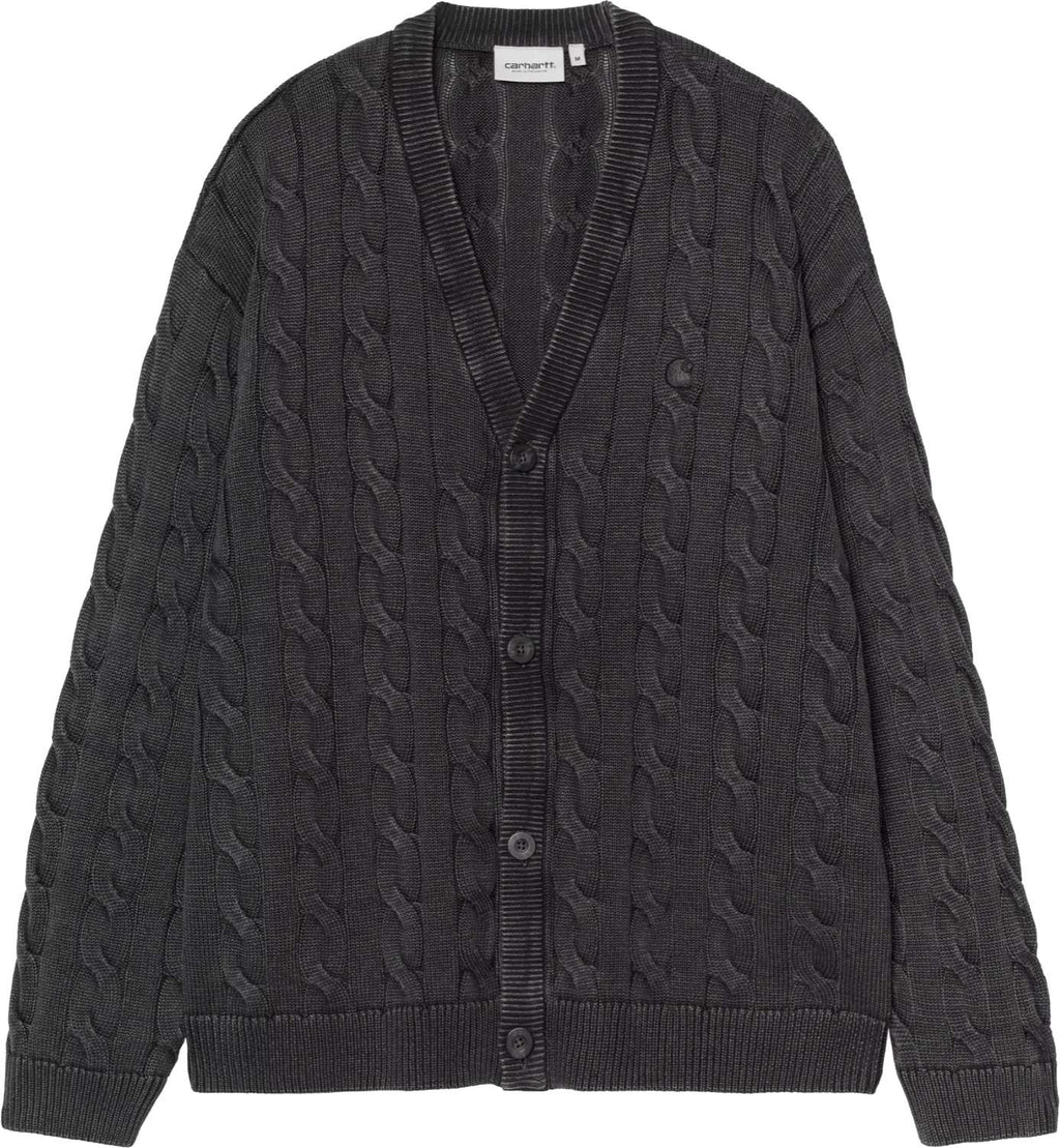 Carhartt Wip Cardigan Carter Cardigan Black Garment Dyed Blackgarmentdyed Uomo - 1