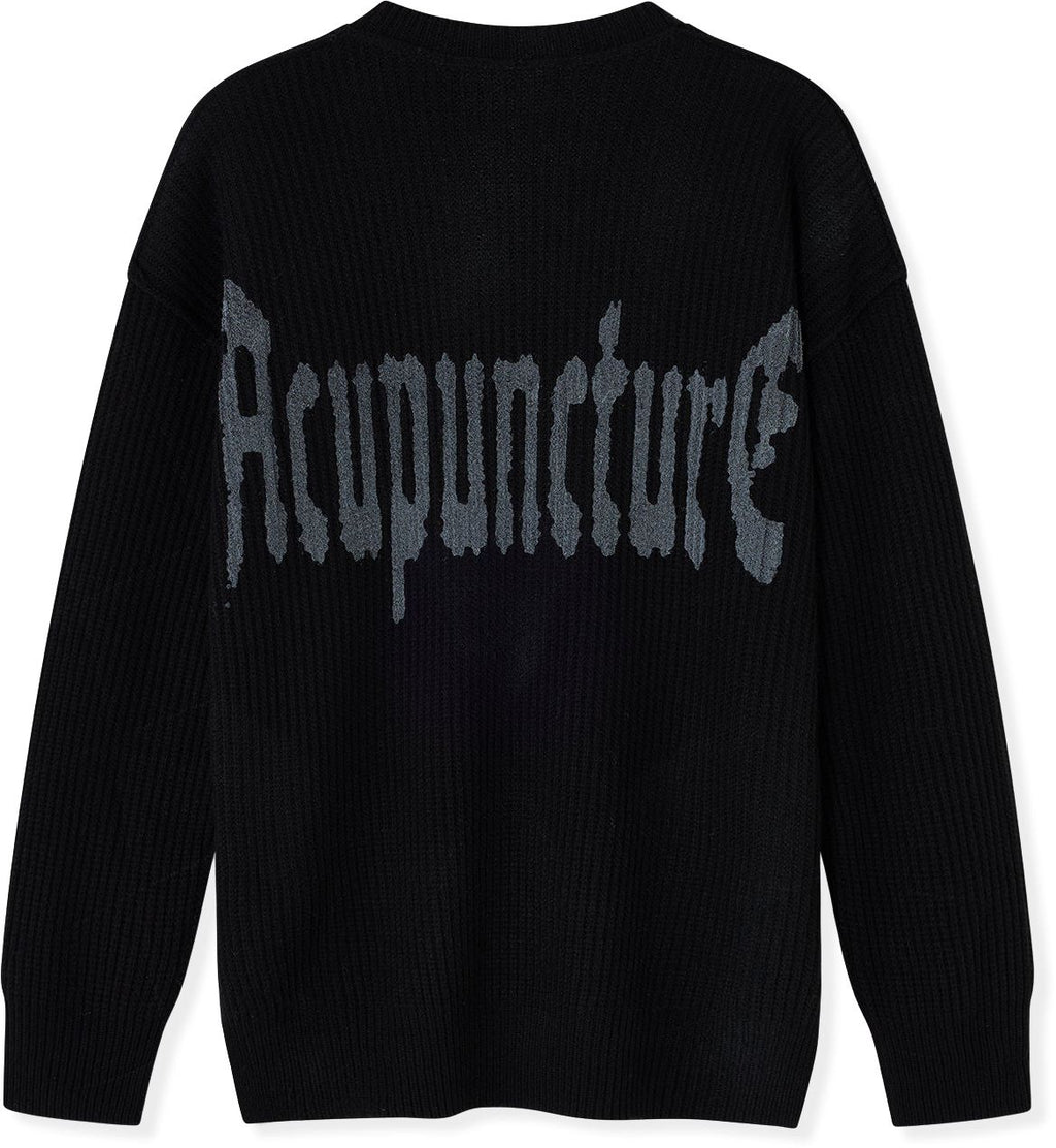 Acupuncture Maglione Punker Sweater Washed Black Uomo - 2