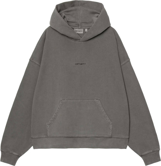 Carhartt Wip Felpa Women Hooded Benton Sweat Graphite Garment Dyed Donna Grapitegarmentdyed