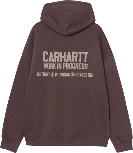 Carhartt Wip Felpa Hooded Distance Sweat Palisander Stone Dyed Uomo Palisanderstonedyed