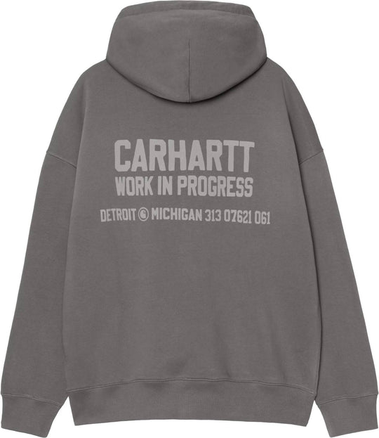 Carhartt Wip Felpa Hooded Distance Sweat Graphite Stone Dyed Uomo Graphitestonedyed