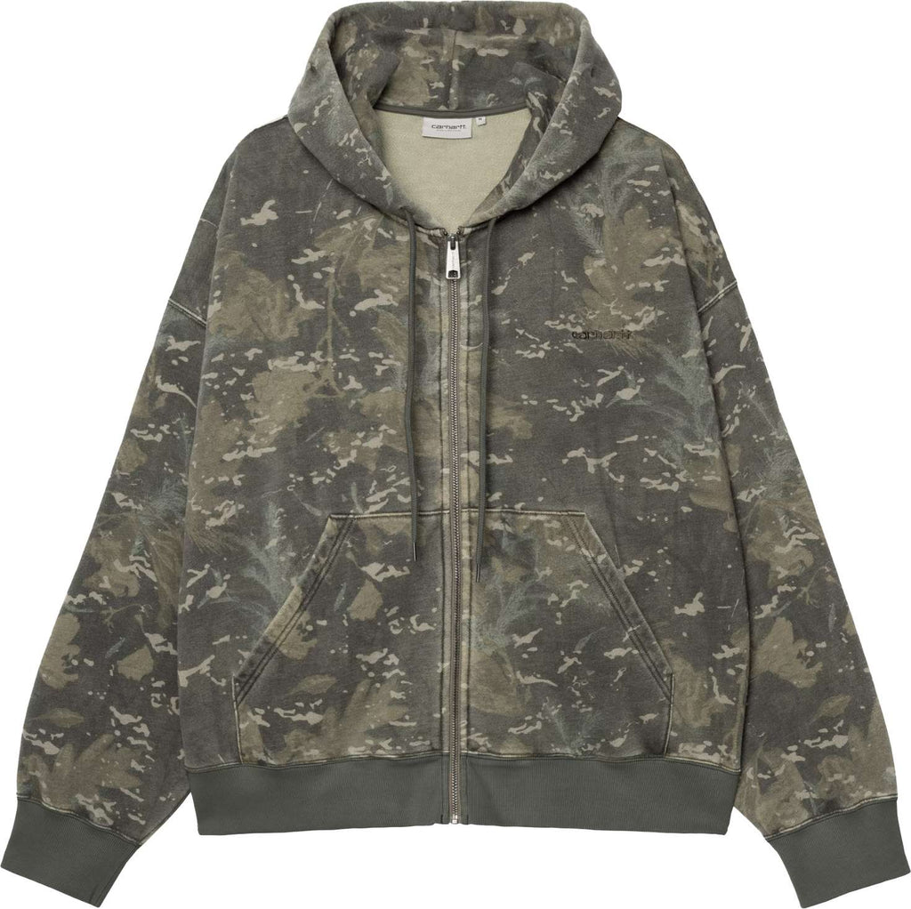 Carhartt Wip Felpa Hooded Benton Sweat Jacket Camo Combi Green Garment Dyed Uomo - 1