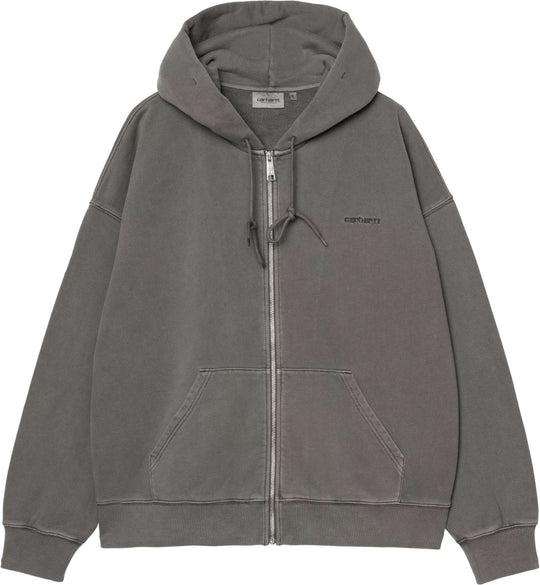 Carhartt Wip Felpa Hooded Benton Sweat Jacket Graphite Garment Dyed Uomo Graphitegarmentdyed