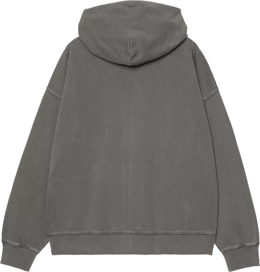 Carhartt Wip Felpa Hooded Benton Sweat Jacket Graphite Garment Dyed Graphitegarmentdyed Uomo - 2