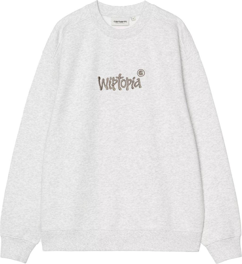 Carhartt Wip Felpa Women Wiptopia Script Sweat Ash Heather Dusky Beige Ashheatherduskybeige Donna - 2