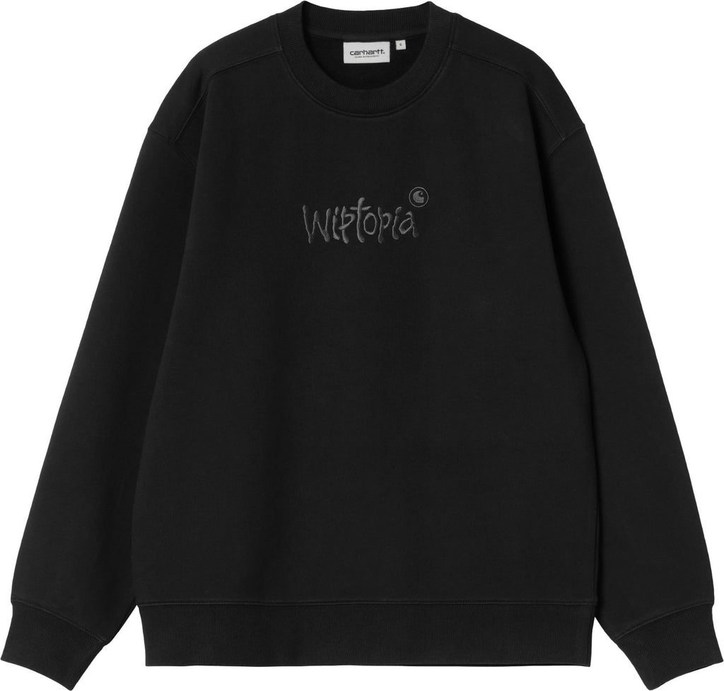 Carhartt Wip Felpa Women Wiptopia Script Sweat Black Dark Grey Blackdarkgrey Donna - 2