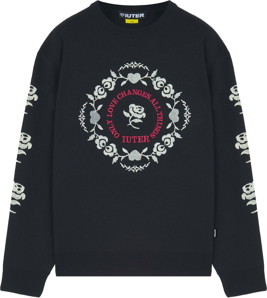 Iuter Maglione Floral Jumper Black Uomo - 1