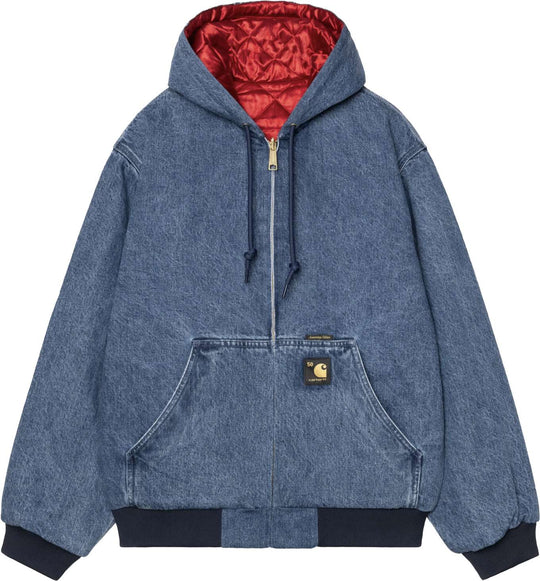 Carhartt Wip Giacca 50 Years Anniversary Og Active Jacket Denim Blue Usa Red Stone Canvas Uomo Blueusaredstonebleached