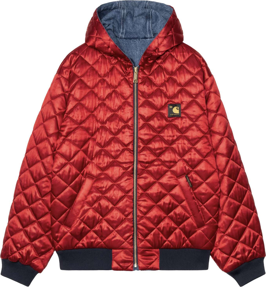 Carhartt Wip Giacca 50 Years Anniversary Og Active Jacket Denim Blue Usa Red Stone Canvas Blueusaredstonebleached Uomo - 4