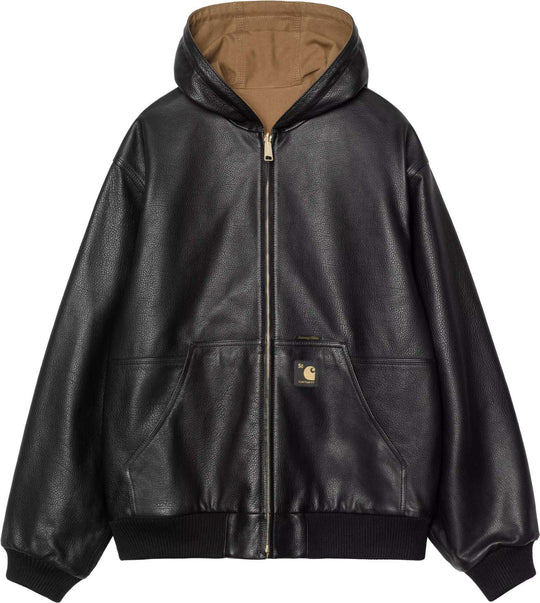 Carhartt Wip Giacca 50 Years Anniversary Og Active Jacket Leather Black Hamilton Brown Uomo Leatherblackhamiltonbrown