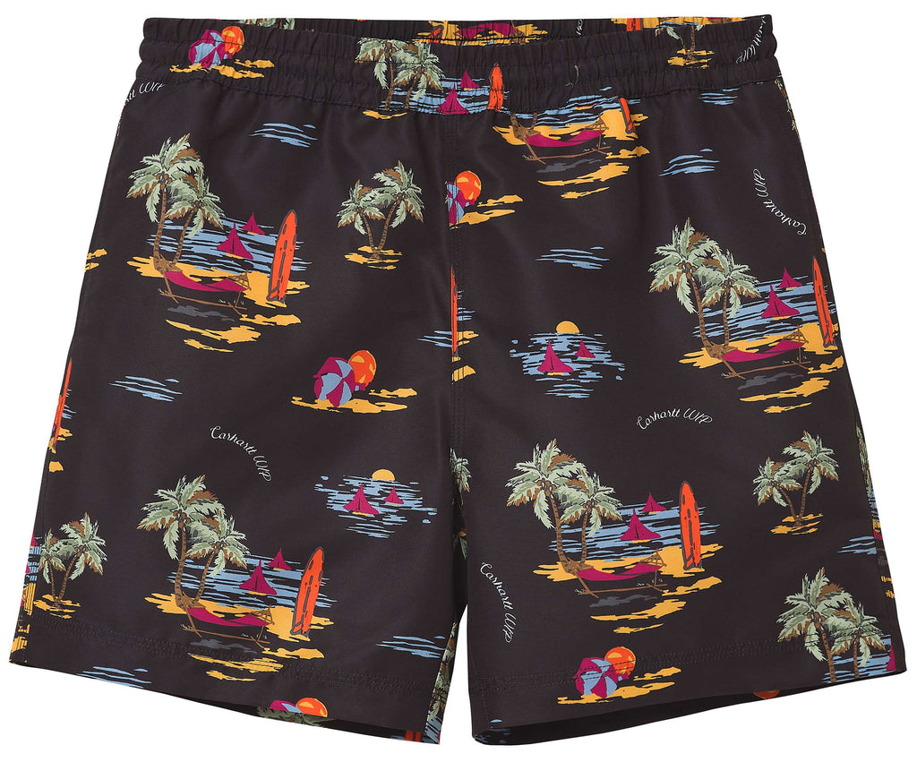 Carhartt Wip Costume Drift Swim Trunk Short Beach Print Black Uomo - 2