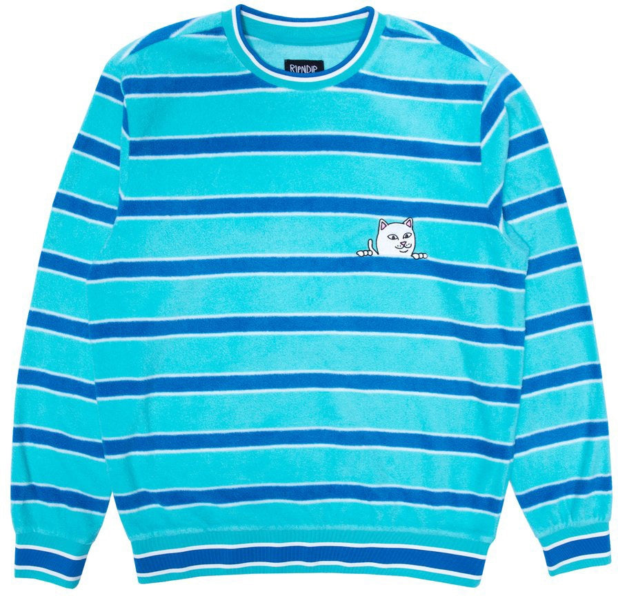 Ripndip Felpa Peeking Nermal Polar Fleece Long Sleeve Blue Uomo - 1