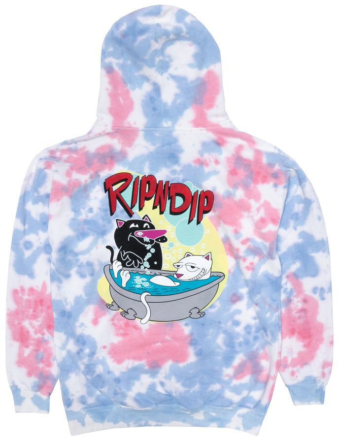 Ripndip Felpa Bath Time Hoodie Tie Dye Pink Uomo - 1