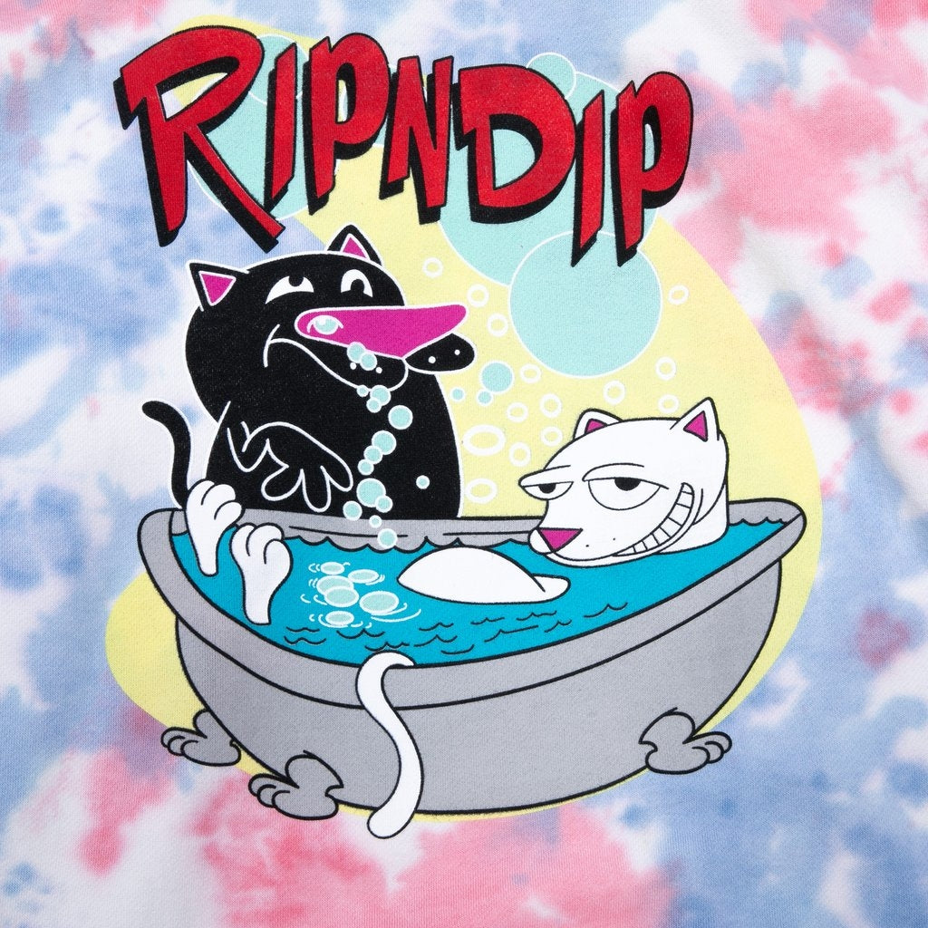 Ripndip Felpa Bath Time Hoodie Tie Dye Pink Uomo - 3
