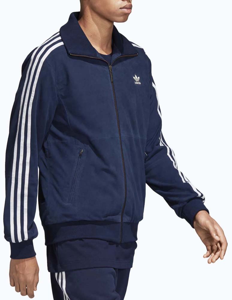 Adidas Giacca Track Jacket Suede Dh7081 Night Navy Blu Uomo - 2