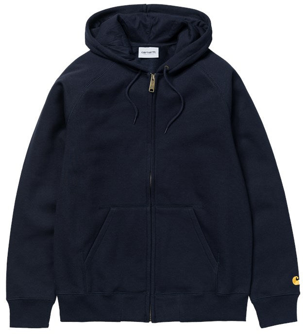 Carhartt Wip Felpa Hooded Chase Jacket Dark Navy Gold Uomo - 1