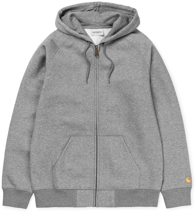 Carhartt Wip Felpa Hooded Chase Jacket Grey Heather Gold Uomo - 1