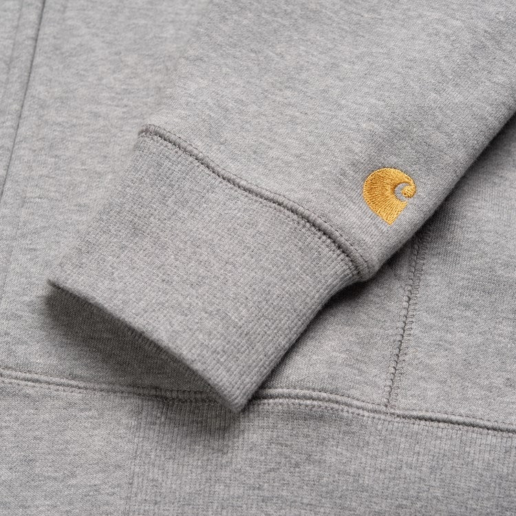 Carhartt Wip Felpa Hooded Chase Jacket Grey Heather Gold Uomo - 2