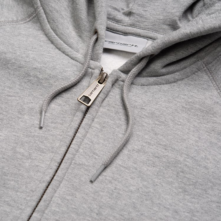 Carhartt Wip Felpa Hooded Chase Jacket Grey Heather Gold Uomo - 3