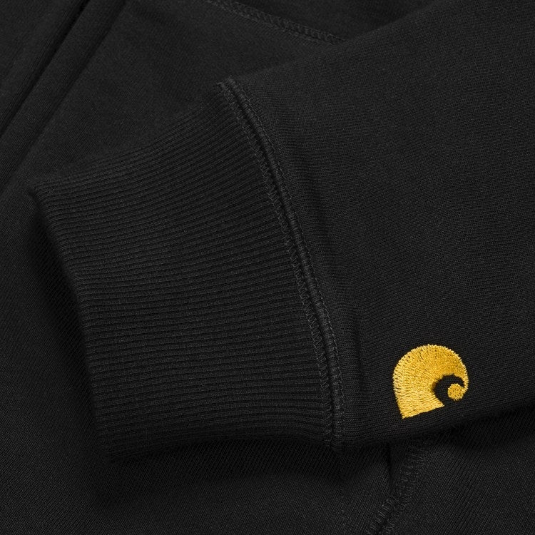 Carhartt Wip Felpa Hooded Chase Jacket Black Gold Uomo - 2