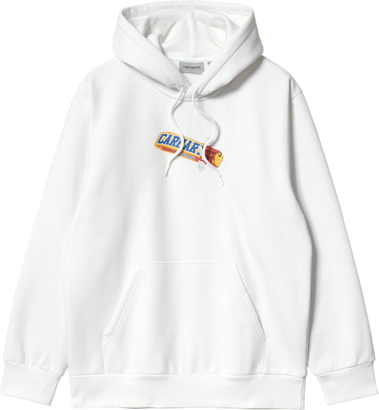 Carhartt Wip Felpa Hooded Chocolate Bar Sweat White Uomo Bianco