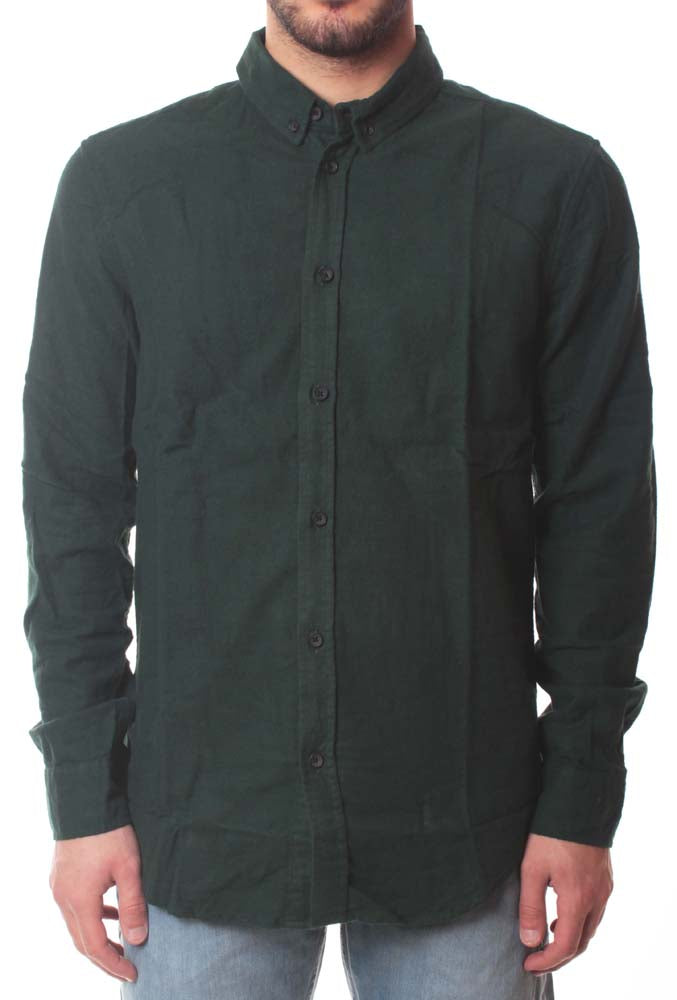 Anerkjendt Camicia Konrad Shirt Forest Verde Militare Uomo - 1