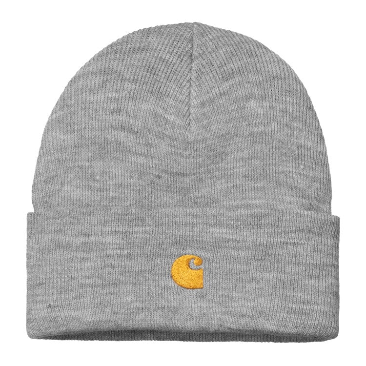 Carhartt Wip Cuffia Chase Beanie Grey Heather Gold Grigio Uomo - 1