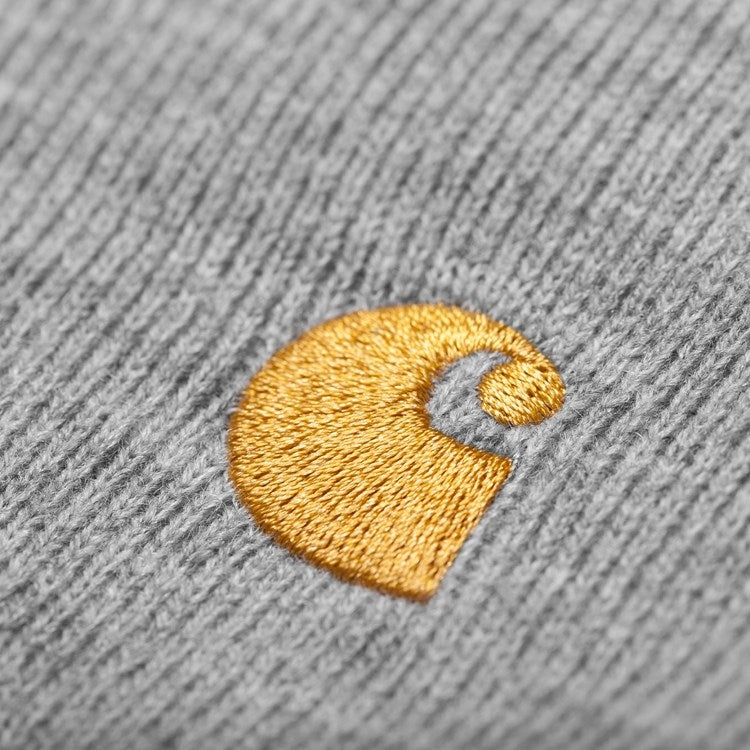 Carhartt Wip Cuffia Chase Beanie Grey Heather Gold Grigio Uomo - 2