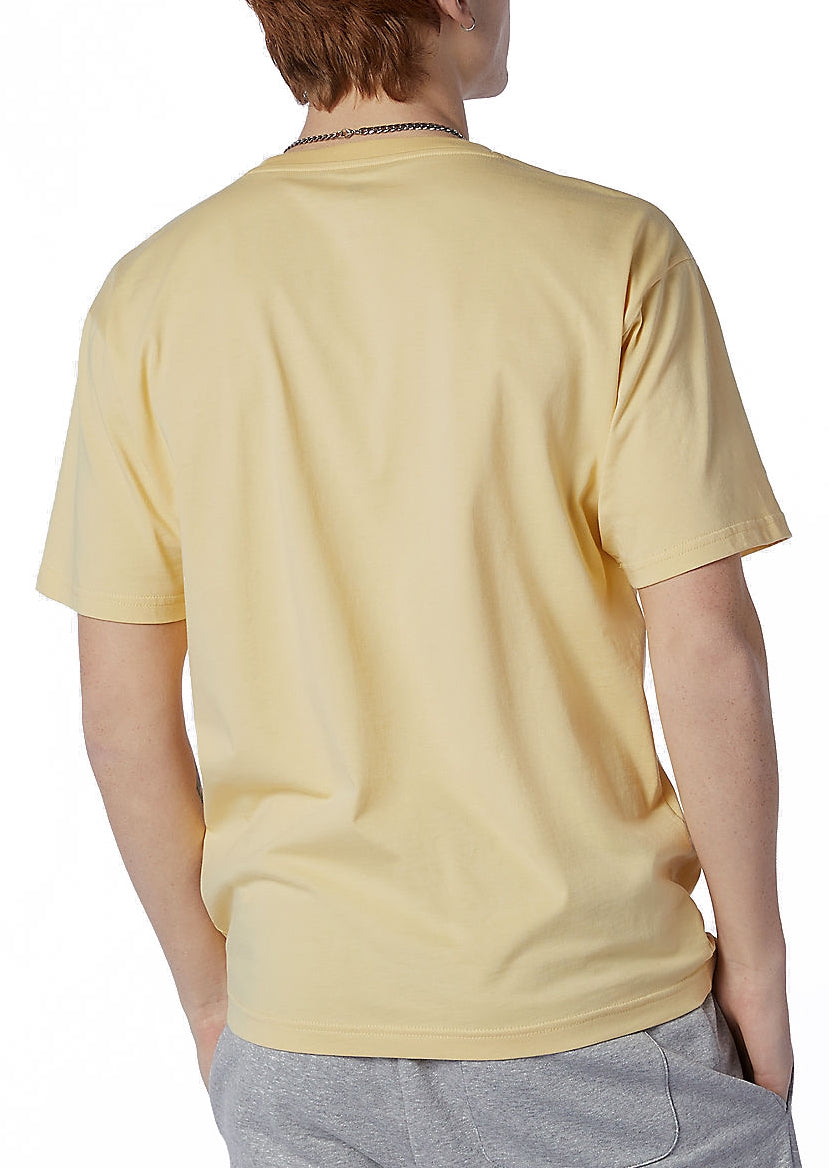 New Balance T-shirt Essentials Embroidered Tee Pale Straw Yellow Uomo - 3