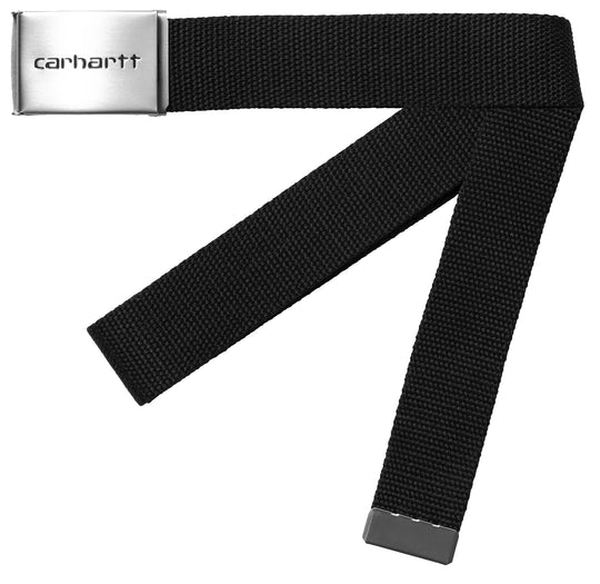 Carhartt Wip Cinta Clip Belt Chrome Black Uomo Nero