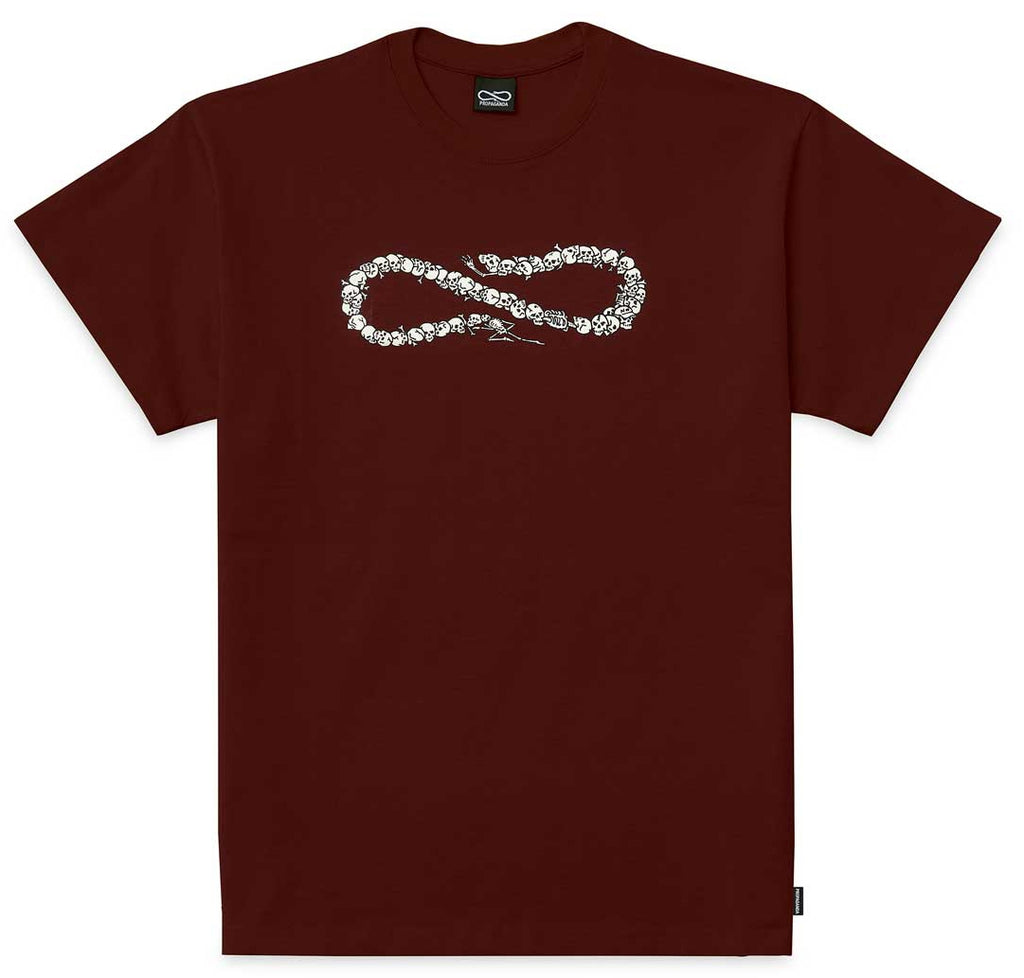 Propaganda T-shirt Xv Bones Tee Burgundy Bordeaux Uomo - 2