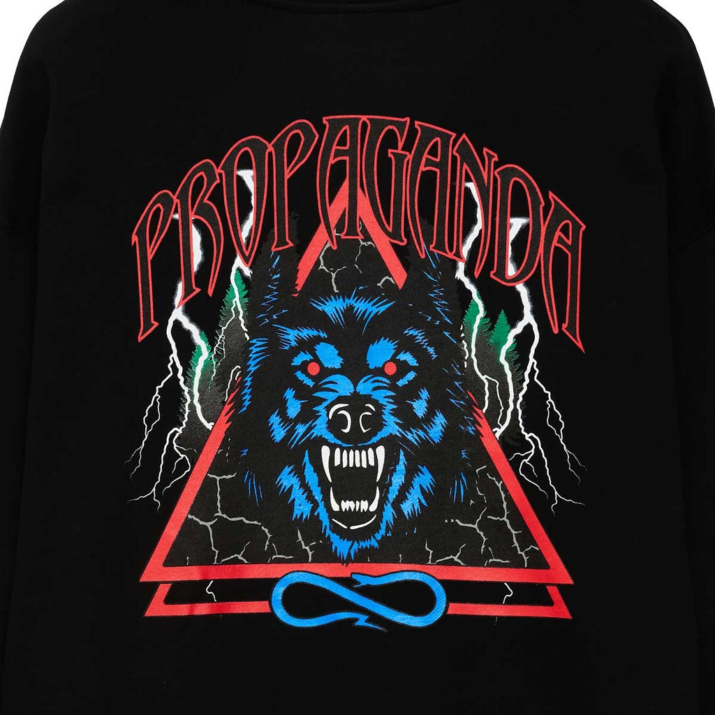 Propaganda Felpa Wolf Hoodie Black Uomo - 3