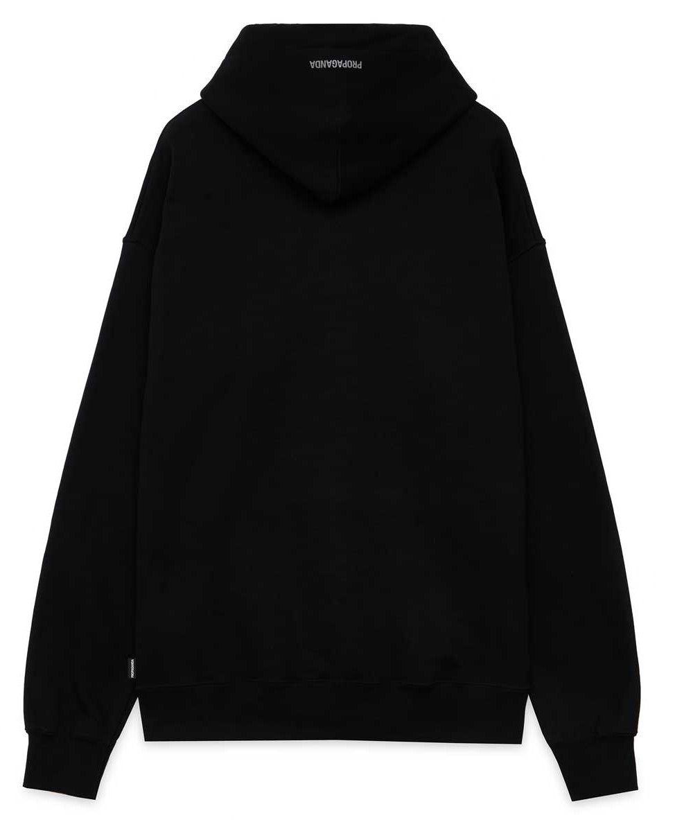 Propaganda Felpa Logo Fire Hoodie Black Uomo - 2