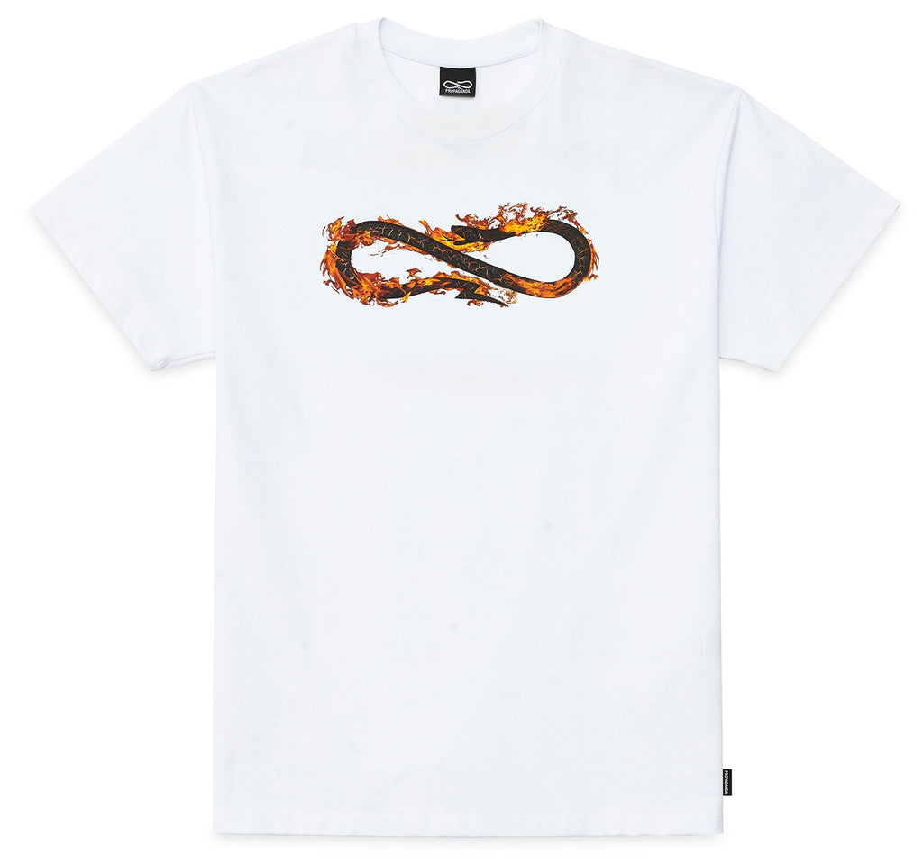 Propaganda T-shirt Logo Fire Tee White Uomo - 1