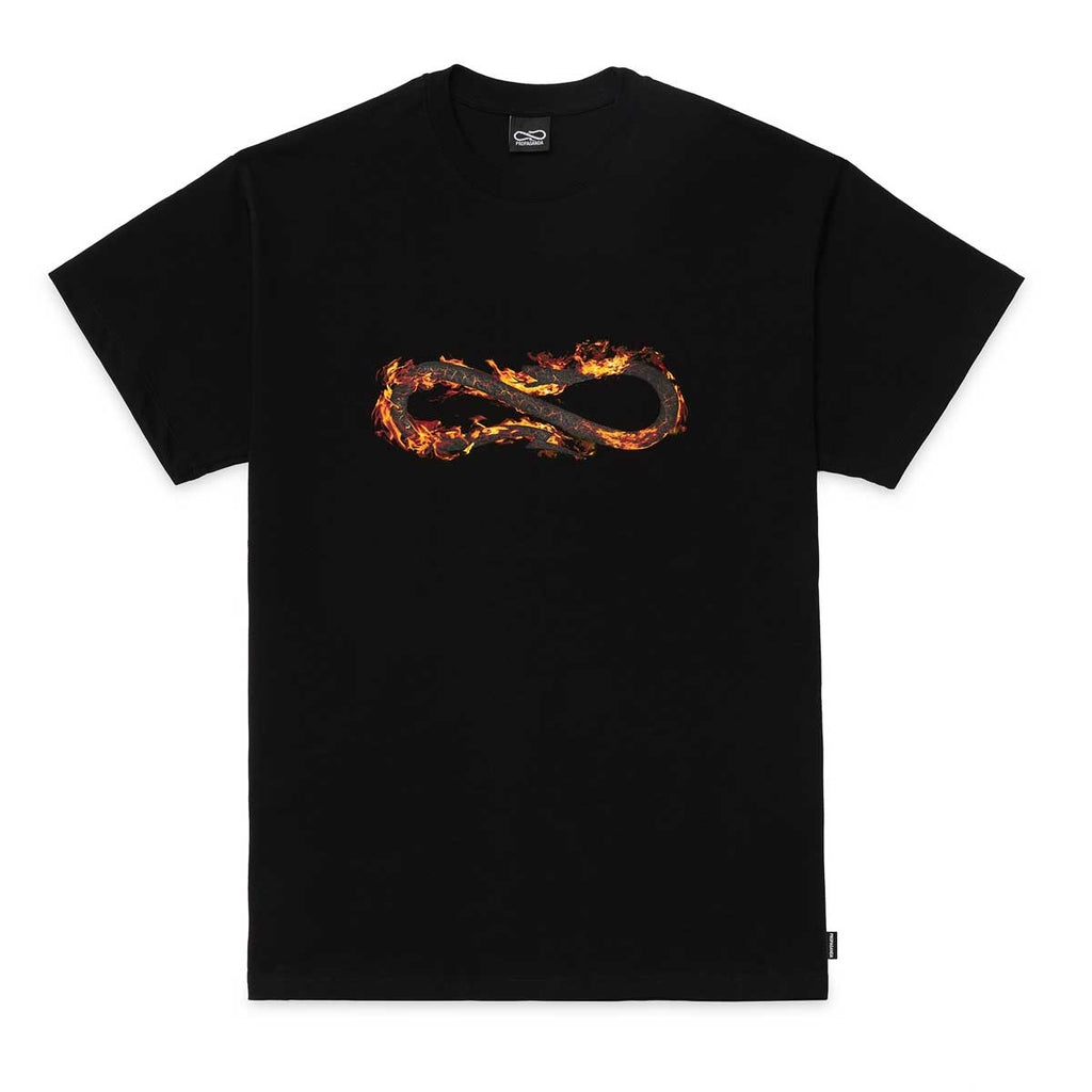 Propaganda T-shirt Logo Fire Tee Black Uomo - 1