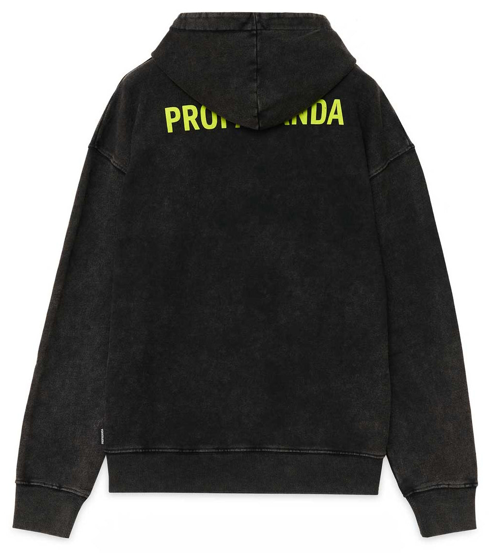 Propaganda Felpa Logo Hoodie Stone Washed Uomo - 2