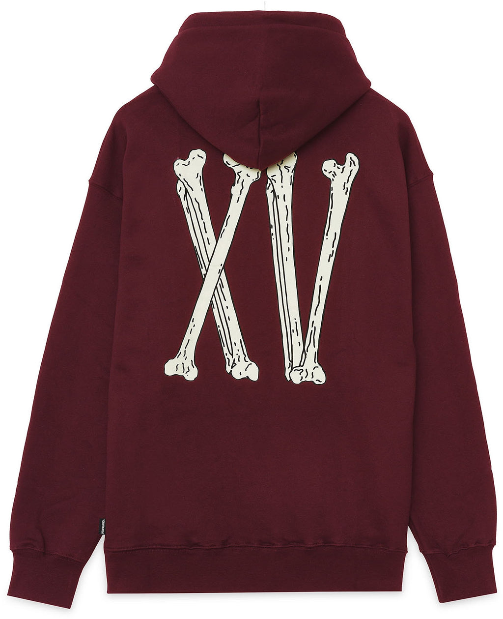 Propaganda Felpa Xv Bones Hoodie Burgundy Bordeaux Uomo - 1