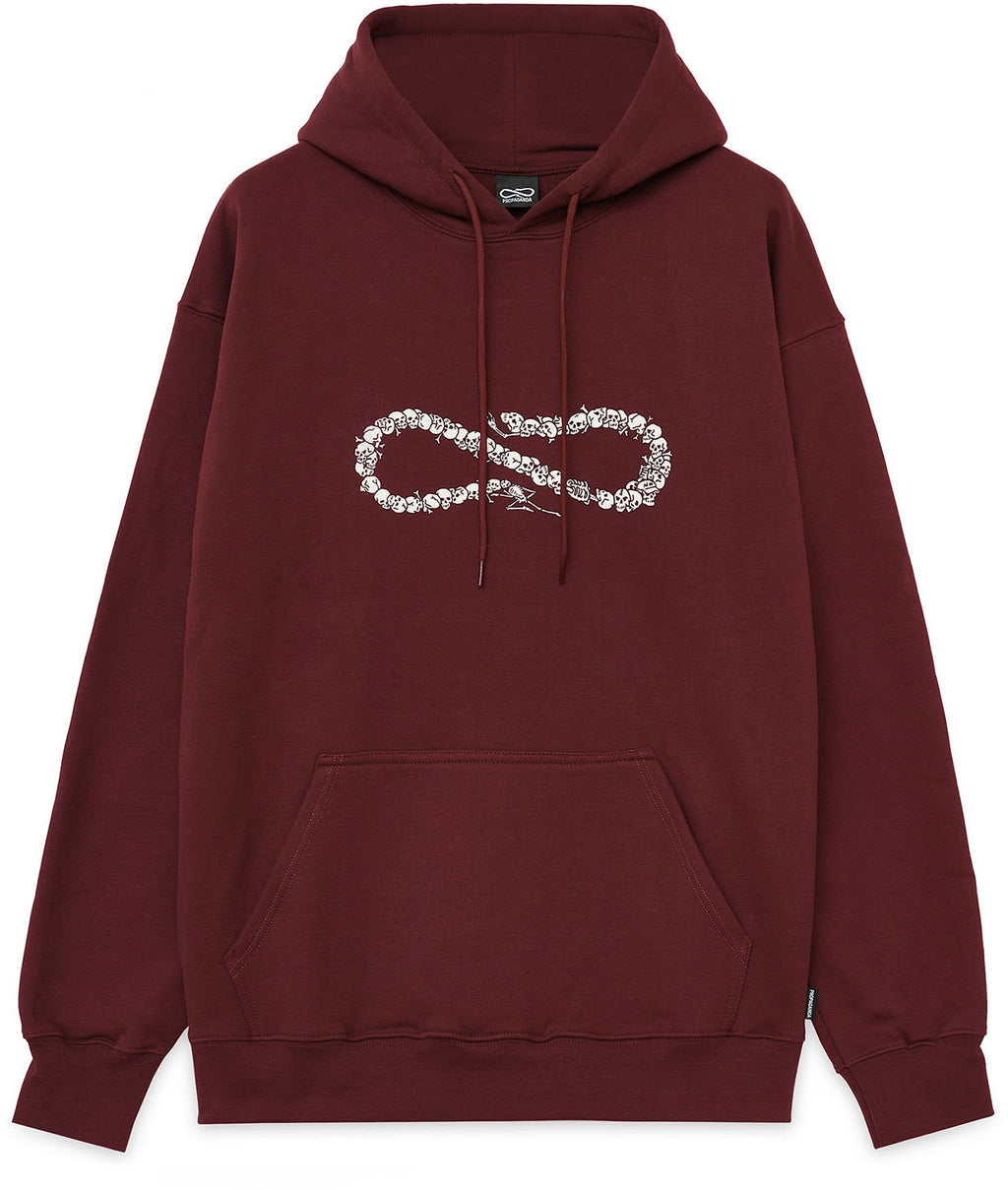 Propaganda Felpa Xv Bones Hoodie Burgundy Bordeaux Uomo - 2