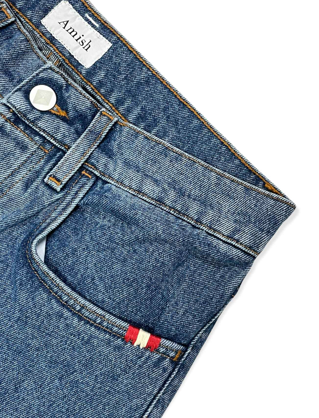 Amish Pantaloni Jeans Jeremiah Denim Stone Washed Blu Uomo - 3