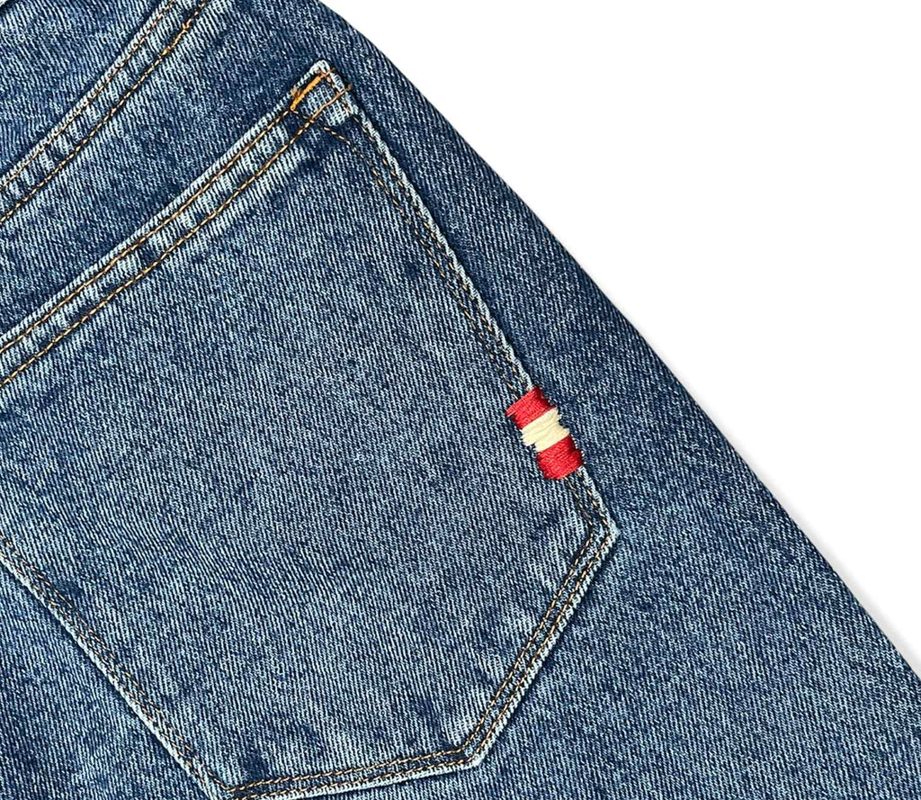 Amish Pantaloni Jeans Jeremiah Denim Stone Washed Blu Uomo - 4