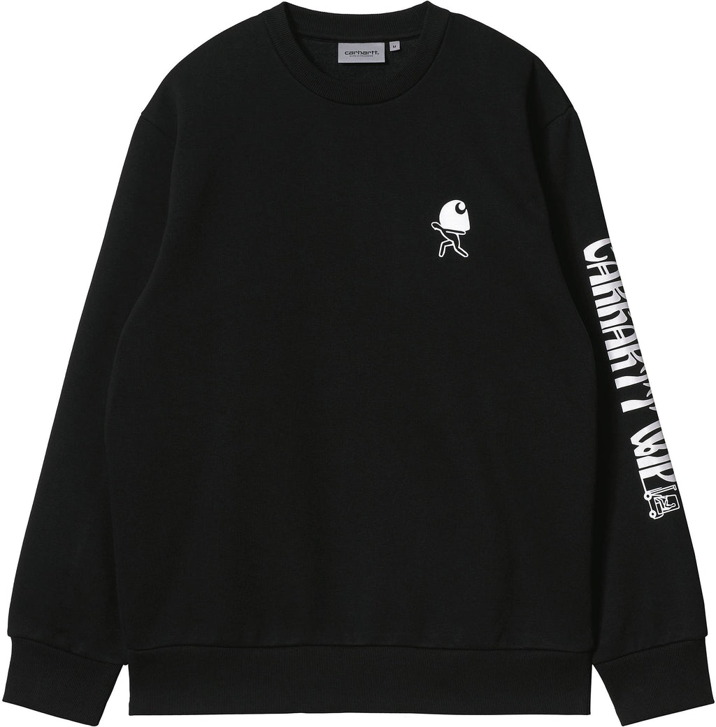 Carhartt Wip Felpa Removals Sweat Black White Black/white Uomo - 2